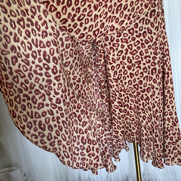 Scotch & Soda “aloha Hula” wrap midi skirt! Animal print! Tiered ruffles Size M - Picture 4 of 16